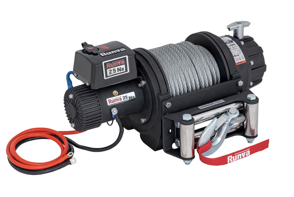 Лебёдка электрическая 12V Runva 25000 lbs влагозащищенная, стальной трос Лебёдка электрическая 12V Runva 25000 lbs влагозащищенная, стальной трос