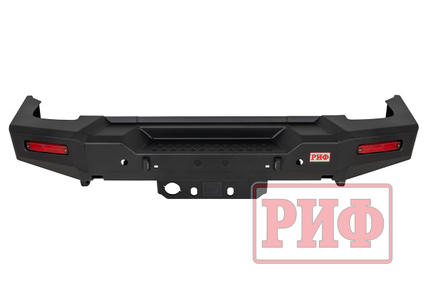 Бампер РИФ силовой задний TANK 300 с квадратом под фаркоп, фонарями, с отверстиями под систему контроля слепых зон