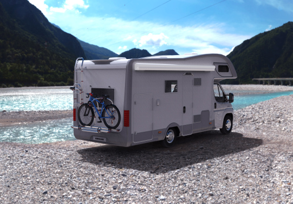 Маркиза автомобильная РИФ 4,5х2,5 м кассетная с электроприводом, корпус белый