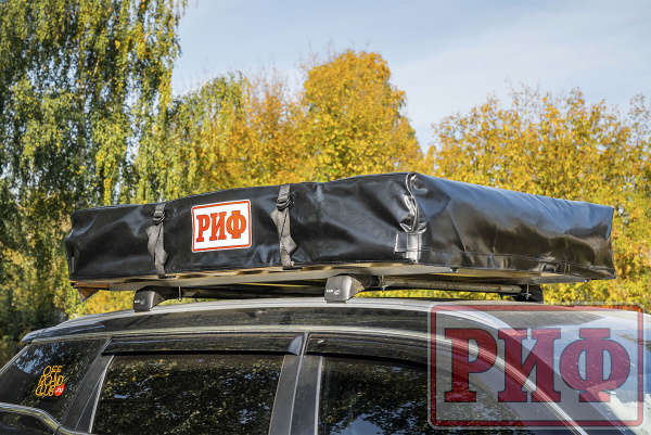 1 Палатка на крышу автомобиля РИФ Soft RT01-140, тент песочный, корпус черный, 420D, 140х120х30 см 1 Палатка на крышу автомобиля РИФ Soft RT01-140, тент песочный, корпус черный, 420D, 140х120х30 см
