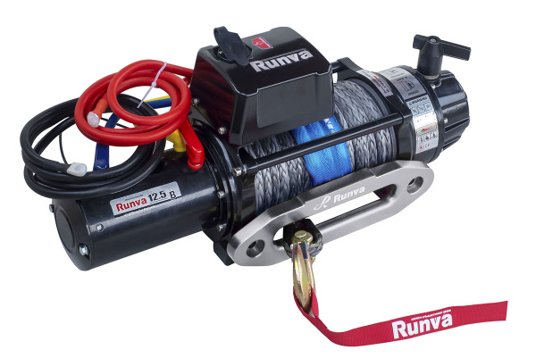 Лебёдка электрическая 24V Runva 12500 lbs 5670 кг (влагозащищенная) синтетический трос Лебёдка электрическая 24V Runva 12500 lbs 5670 кг (влагозащищенная) синтетический трос