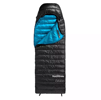 Мешок спальный Naturehike Ultralight CW400 L , 220х85 см, (правый) (ТК: +5C), черный