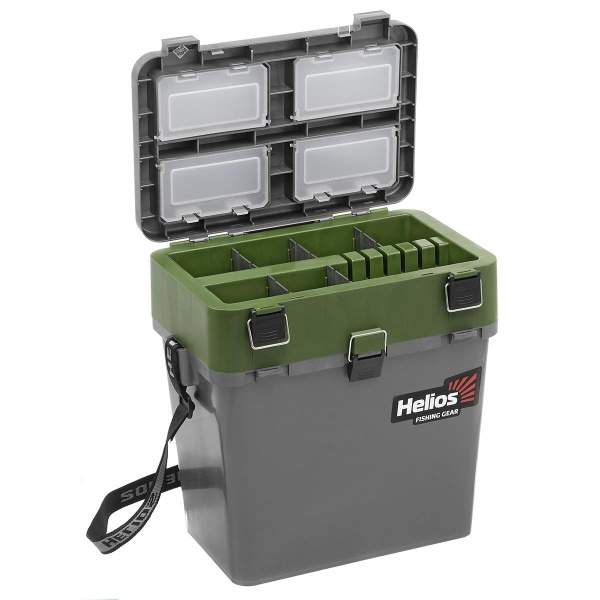 1 Ящик рыболовный зимний HELIOS, 19 л, серый/хаки 1 Ящик рыболовный зимний HELIOS, 19 л, серый/хаки