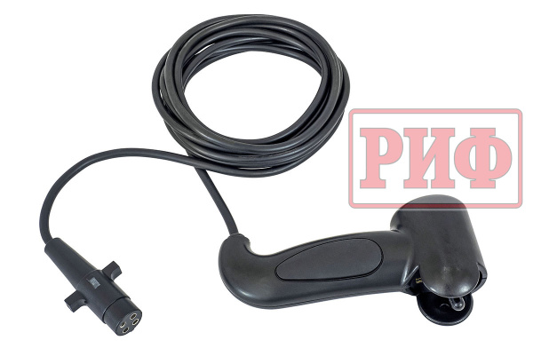 Лебёдка переносная РИФ 9000SR c квадратом для фаркопа и проводами в сборе, синтетический трос (облегченная)