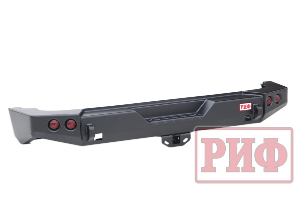 Бампер РИФ задний Jeep Wrangler JK 2006+ с квадратом под фаркоп и фонарями, стандарт Бампер РИФ задний Jeep Wrangler JK 2006+ с квадратом под фаркоп и фонарями, стандарт