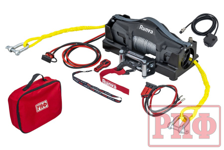 Лебёдка переносная РИФ 6000F c площадкой, стальной трос Лебёдка переносная РИФ 6000F c площадкой, стальной трос