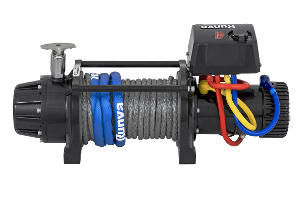 Лебёдка автомобильная электрическая 12V Runva EWB9500MAX-Q-SSRMAC 4350 кг MAX влагозащищенная, комбинированный роспуск, синтетический трос