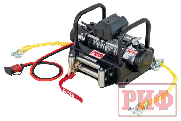 Лебёдка переносная РИФ 12000 c площадкой и проводами (стальной трос)