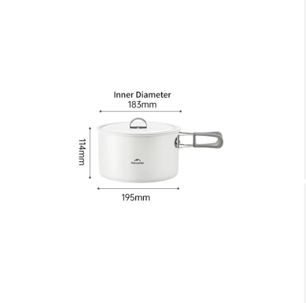 Котелок туристический Naturehike 2,8 л., с керамическим покрытием, белый