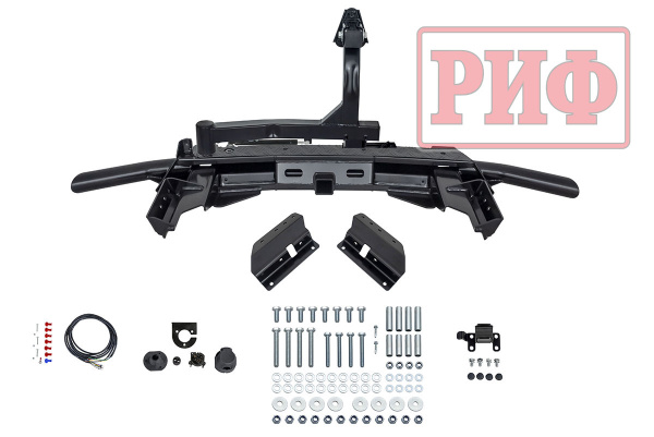Бампер РИФ силовой задний Renault Duster 2015-2020 c квадратом под фаркоп и калиткой Бампер РИФ силовой задний Renault Duster 2015-2020 c квадратом под фаркоп и калиткой
