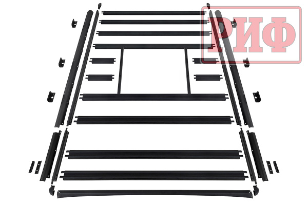 Багажник экспедиционный (платформа) алюминиевый РИФ 1600x2650 мм для ГАЗ Соболь NN Минивэн с вставкой RIF008-16572 (2 места)