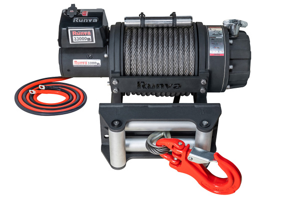 Лебёдка электрическая 24V Runva EWB33000S24V влагозащищенная, стальной трос
