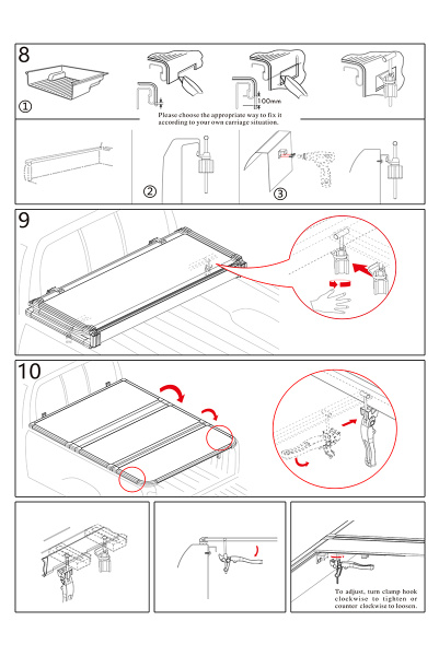 Крышка кузова РИФ для JAC T9, трёхсекционная 1580х1660/1640 мм, алюминиевая, черная