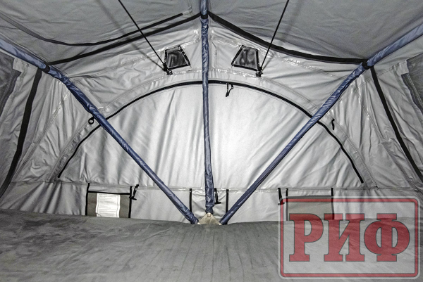 Палатка на крышу автомобиля РИФ Soft RT02-160 PRO, тент серый, 160х(240+70)х115 см