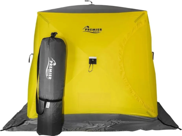 2 Палатка зимняя PREMIER Куб-3 желтый/серый 2 Палатка зимняя PREMIER Куб-3 желтый/серый