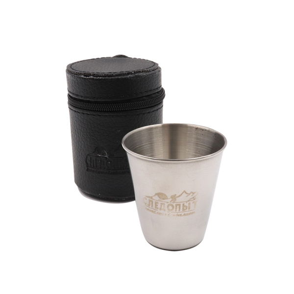 Набор стопок «СЛЕДОПЫТ» 4х60 мл, в кожаной тубе Набор стопок «СЛЕДОПЫТ» 4х60 мл, в кожаной тубе