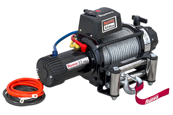 Лебёдка электрическая 24V Runva 9500 lbs 4350 кг влагозащищенная, стальной трос Лебёдка электрическая 24V Runva 9500 lbs 4350 кг влагозащищенная, стальной трос