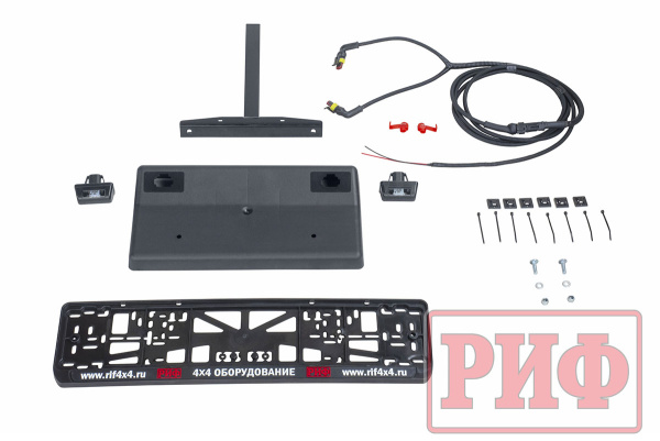 Бампер РИФ задний Nissan Patrol Y61 2004+ с квадратом под фаркоп, 2-мя калитками, фонарями, подсветкой номера