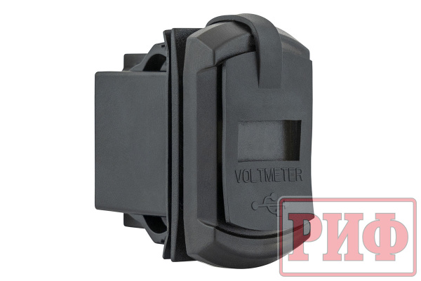 Розетка USB Type PD, QC 3.0 с вольтметром, синяя подсветка Розетка USB Type PD, QC 3.0 с вольтметром, синяя подсветка