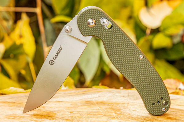 1 Нож складной GANZO, длина клинка 89 мм, сталь 440С, зеленый 1 Нож складной GANZO, длина клинка 89 мм, сталь 440С, зеленый