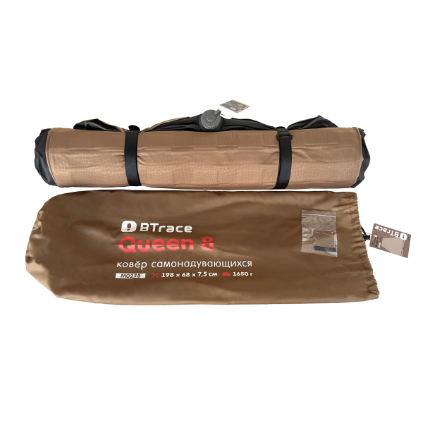 4 Коврик надувной утеплённый BTrace Queen 8, 198х68х7,5 см (Коричневый) 4 Коврик надувной утеплённый BTrace Queen 8, 198х68х7,5 см (Коричневый)