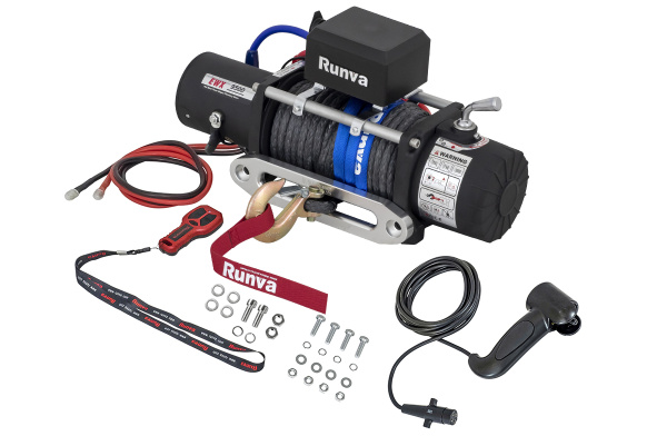 Лебёдка автомобильная электрическая 12V Runva EWX9500SSR 4350 кг (синтетический трос)