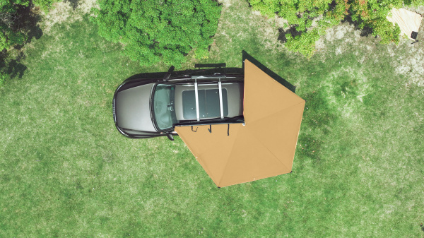 Маркиза автомобильная РИФ веерная, безопорная 2,0х2,0 м (левая)