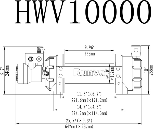 Лебёдка гидравлическая Runva 10000 lbs 4536 кг