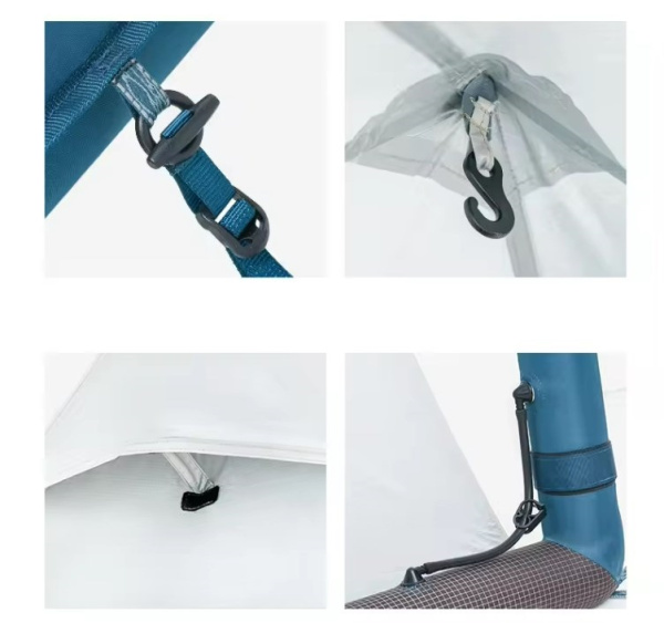 Палатка Naturehike Lingfeng Air 7.3 2-местная, быстросборная, надувной каркас, бело-голубая