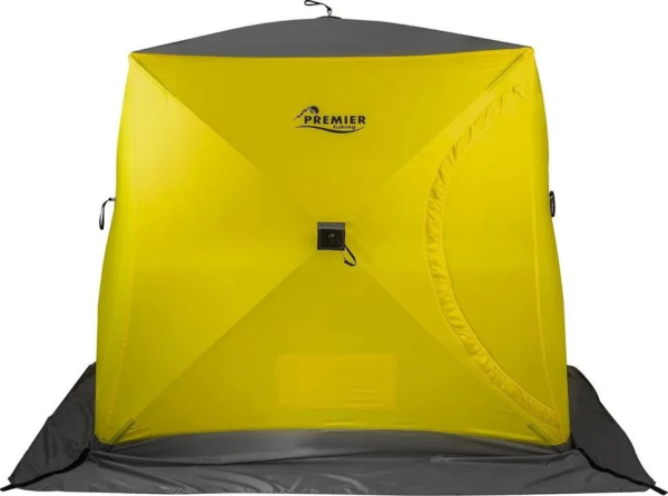Палатка зимняя PREMIER Куб-2, утепленная, желтый/серый Палатка зимняя PREMIER Куб-2, утепленная, желтый/серый