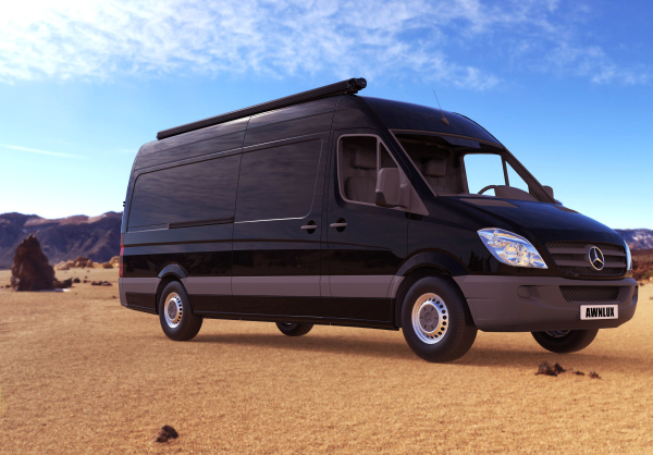 Маркиза автомобильная РИФ 3,5х2,5 м кассетная с электроприводом, корпус черный.