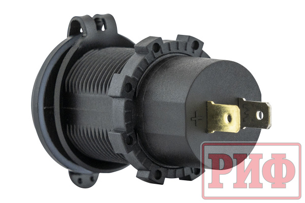 Розетка USB  QC 3.0, QC 4.0, синяя подсветка