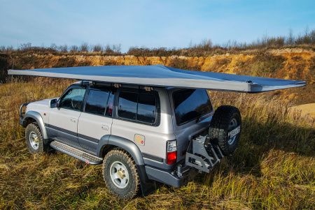 Маркиза автомобильная РИФ веерная, безопорная 2х2,3 м (левая) Маркиза автомобильная РИФ веерная, безопорная 2х2,3 м (левая)
