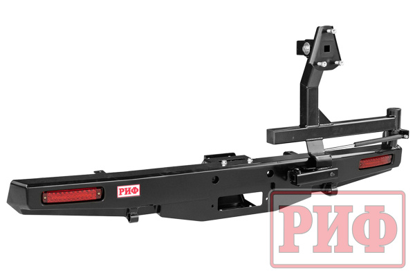 Бампер РИФ задний УАЗ Буханка с площадкой под лебёдку, калиткой и фонарями, лифт 65 мм