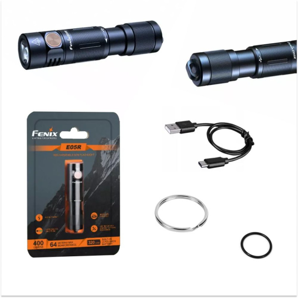 2 Фонарь Fenix E05R черный 400 люмен 2 Фонарь Fenix E05R черный 400 люмен