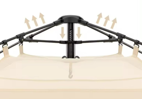 5 Палатка Naturehike Ango 3-местная, быстросборная, бежевая, со стойками