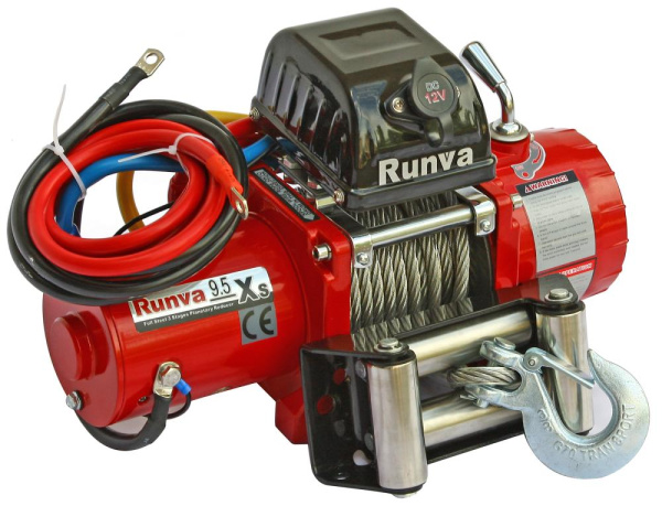 Лебёдка автомобильная электрическая 12V Runva 9500 lbs 4350 кг короткий барабан