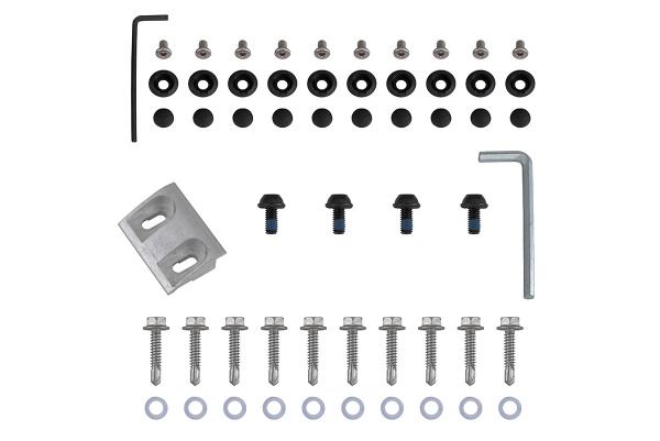 Крышка кузова РИФ для Toyota Hilux 2015+, роллета раздвижная 1572х1570 мм, алюминиевая, черная