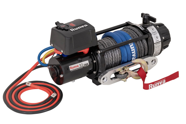 Лебёдка электрическая 12V Runva 9500 lbs 4350 кг влагозащищенная, синтетический трос Лебёдка электрическая 12V Runva 9500 lbs 4350 кг влагозащищенная, синтетический трос