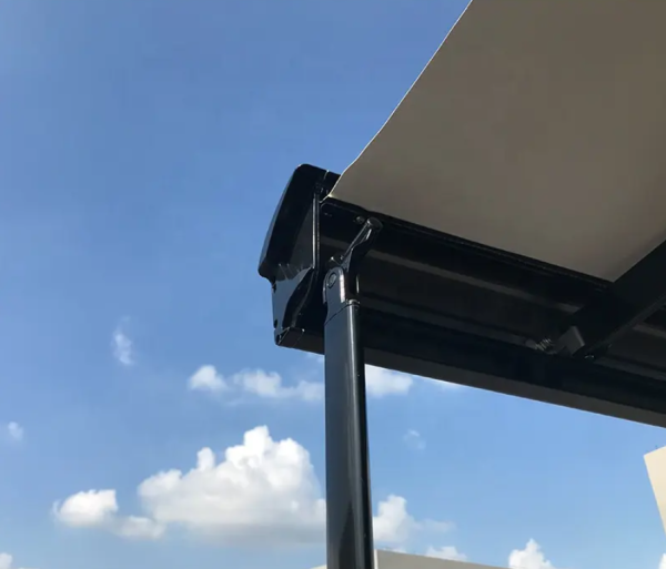 4 Маркиза автомобильная РИФ 3,5х2,5 м кассетная,  привод механический, электромотор, корпус черный