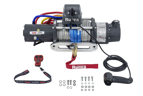 Лебёдка электрическая двухскоростная 12V Runva EWD10000SSR 4500 кг (синтетический трос)