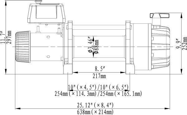 Лебёдка электрическая 12V Runva 20000 lbs (влагозащищенная) Лебёдка электрическая 12V Runva 20000 lbs (влагозащищенная)