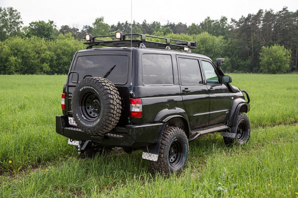 Бампер РИФ задний УАЗ Патриот с фаркопом и калиткой стандарт Бампер РИФ задний УАЗ Патриот с фаркопом и калиткой стандарт