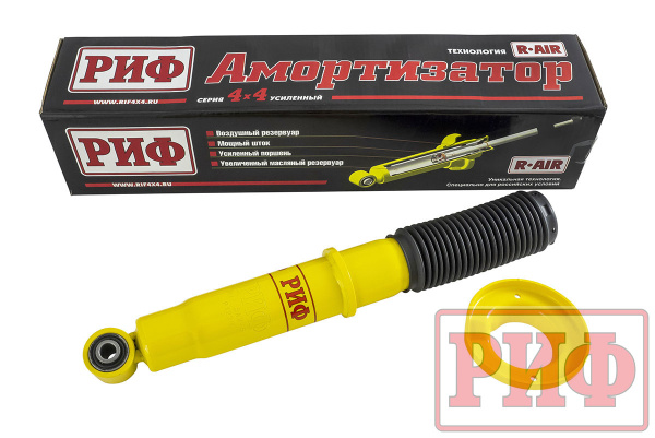 Амортизатор усиленный РИФ передний Mitsubishi Pajero III/IV 2000+ штатный и лифт 0-40 мм