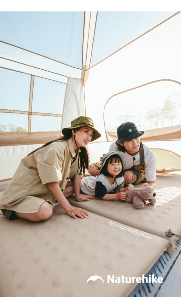 Коврик самонадувающийся Naturehike двойной 200х130х6 см, с подушками, зеленый