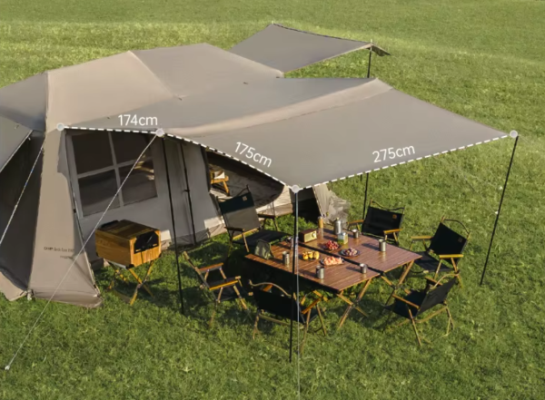 Палатка Naturehike Village 13 Ultimate Edition автоматическая 5-8-местная, с верандой, коричневая