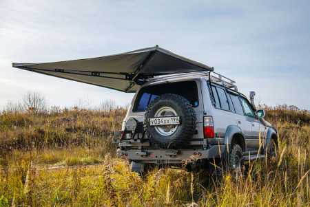 Маркиза автомобильная РИФ веерная, безопорная 2х2,3 м (левая) Маркиза автомобильная РИФ веерная, безопорная 2х2,3 м (левая)