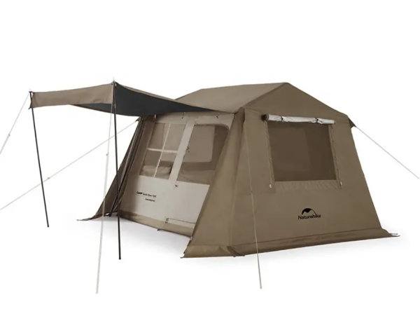 Палатка Naturehike Village 6.0 II поколения 4-местная, быстросборная, коричневая