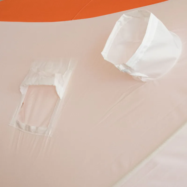 Палатка зимняя куб СЛЕДОПЫТ 2,1 х2,1 м, Oxford 210D PU 1000, оранжевый/белый