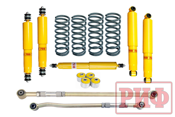 Лифт-комплект РИФ Nissan Patrol Y60 и Y61 до 2000 года средний лифт 50 мм (правый руль) Лифт-комплект РИФ Nissan Patrol Y60 и Y61 до 2000 года средний лифт 50 мм (правый руль)